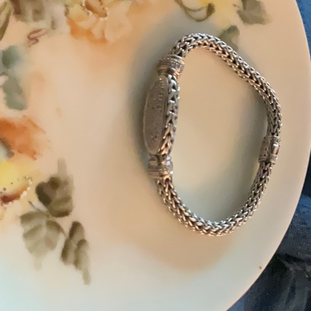 Sterling Silver Braided Link Bracelet - Silver